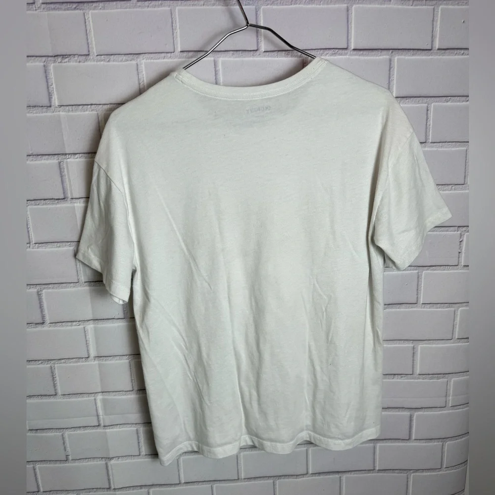 Old Navy White and Pink Barbie Logo Tee/girls size XL